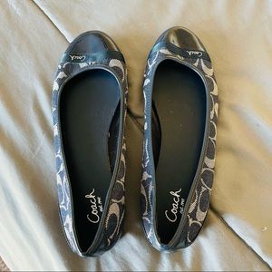 Dark Blue Coach Flats